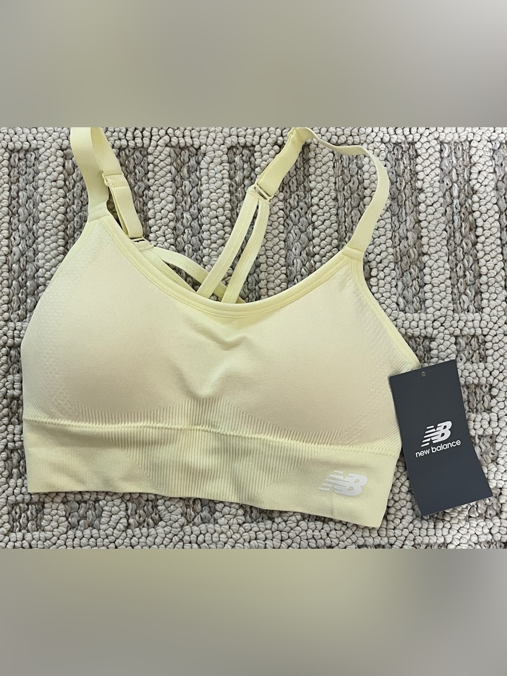 New balance sports bra pale yellow size small
